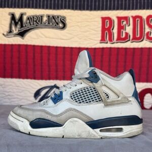 Size 5.5y‎ - Nike Air Jordan Retro 4 GS Shoes Military Blue HF4281-141